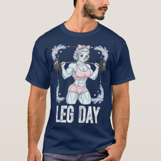 Grappige Kerstsneeuwvrouwliefhebber Leg Day Gym Wo T-shirt