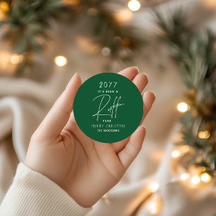 Grappige Kerststicker Het Is Een Ruw Jaar Geweest Ronde Sticker
