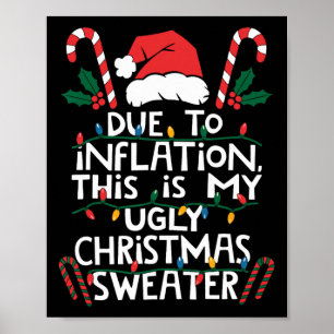 Grappige kersttrui door inflatie voor poster