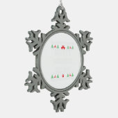 grappige kersttrui tin sneeuwvlok ornament (Links)