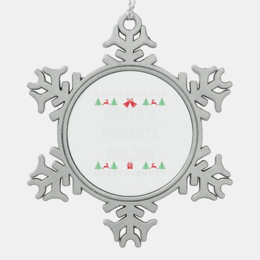 grappige kersttrui tin sneeuwvlok ornament (Voorkant)