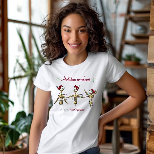 Grappige kerstvakantie workout t-shirt