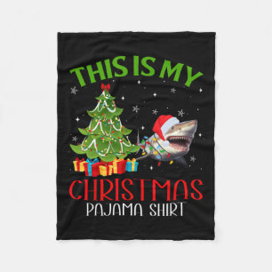 Grappige kerstverlichting Dit is mijn haaienkerst Fleece Deken