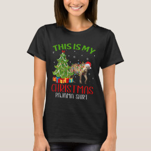 Grappige kerstverlichting Dit is mijn hyena kerst T-shirt
