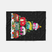 Grappige kerstverlichting Santa Camping RV Kerstbo Fleece Deken (Voorkant (Horizontaal))