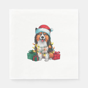 Grappige Kerstverlichting Santa Hat Tamaskan Dog C Servet