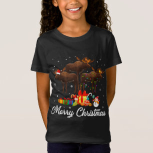 Grappige Kerstverlichting Xmas Pyjama Moose Dieren T-shirt