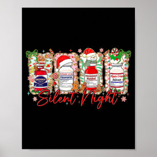 Grappige Kerstverpleegster Stille Nacht Medische H Poster