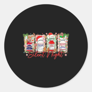Grappige Kerstverpleegster Stille Nacht Medische H Ronde Sticker