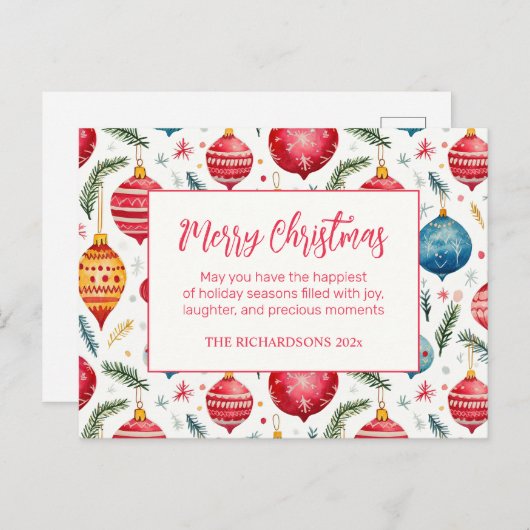 Grappige kerstversiering  feestdagenkaart (Voorkant / Achterkant)