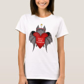 Grappige Kerstvleermuis met rood hart T-shirt (Voorkant)