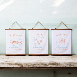 Grappige Keuken Humor Foodie Citaat Poster Set Hangend Wandkleed