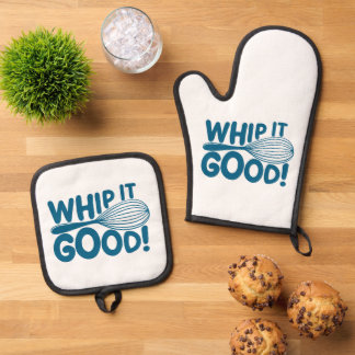 Grappige Keuken Klop Het Goed Chef Kookliefhebber Ovenwant & Pannenlap Set