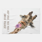 Grappige keukenhanddoek met speelse Giraffe - Smil (Horizontaal)