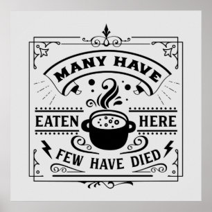 grappige keukenwoordkunst poster