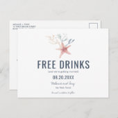 Grappige Key West Beach Bruiloft Save the Dates Aankondigingskaart (Voorkant / Achterkant)