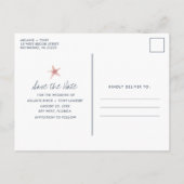 Grappige Key West Beach Bruiloft Save the Dates Aankondigingskaart (Achterkant)