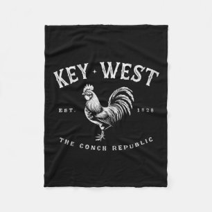 Grappige Key West Haan Kip Zonsopgang Vissen Surfe Fleece Deken