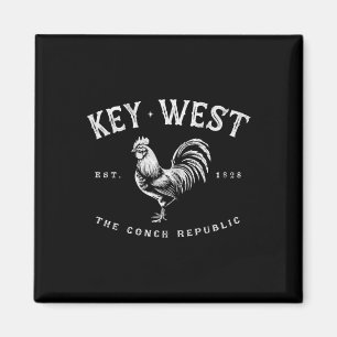 Grappige Key West Haan Kip Zonsopgang Vissen Surfe Magneet