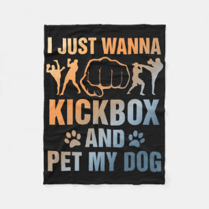 Grappige Kickboksen Hond Liefhebber Ik Wil Net Kic Fleece Deken
