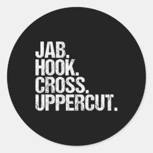 Grappige kickboksen Jab Hook Cross Uppercut Ronde Sticker