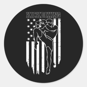 Grappige kickboksen voor mannen vrouwen kickboksen ronde sticker