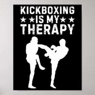 Grappige kickboksen voor mannen vrouwen kickbokser poster
