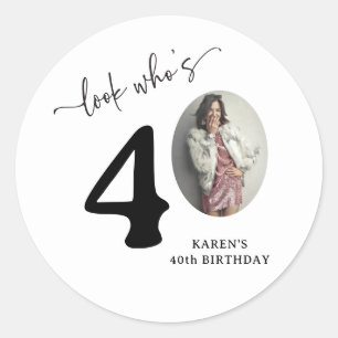Grappige 'Kijk Wie 40 Is' Stijlvolle 40e Verjaarda Ronde Sticker