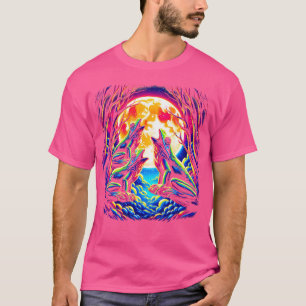Grappige kikker 3 kikkers huilen bij de maan leven t-shirt