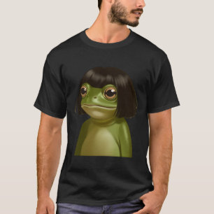 Grappige kikker bob kapsel meme kikkers dierliefhe t-shirt