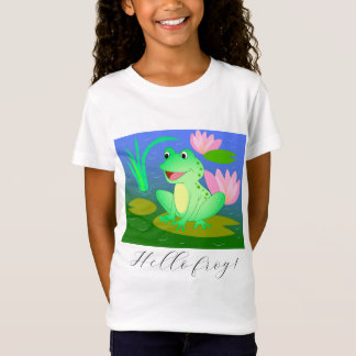 Grappige kikker, cartoon illustratie t-shirt