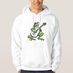 Grappige kikker die gitaar speelt hoodie
