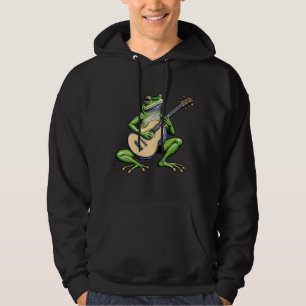 Grappige kikker die gitaar speelt hoodie
