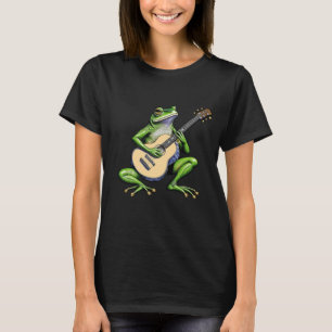 Grappige kikker die gitaar speelt t-shirt