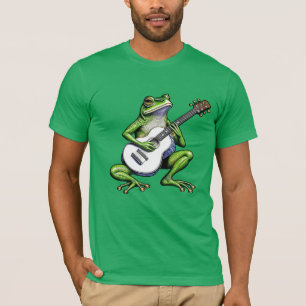 Grappige kikker die gitaar speelt t-shirt