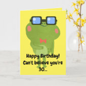 Grappige kikker gele zoon 30e verjaardag kaart (Gele Bloem)