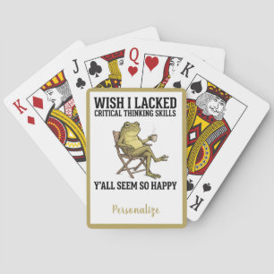 Grappige kikker Kritisch denken Sarcasme Humor Cit Pokerkaarten