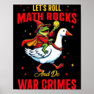 Grappige Kikker Laten we Wiskunde Rotsen en Oorlog Poster