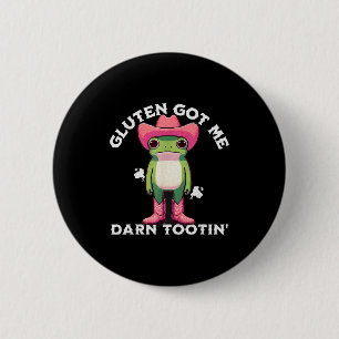 Grappige Kikker Meme Gluten Heeft Me Verdomme Glut Ronde Button 5,7 Cm