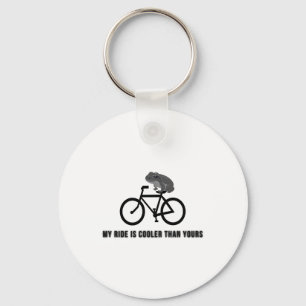 Grappige Kikker op Fiets T-Shirt Cool Fietsdier Sleutelhanger