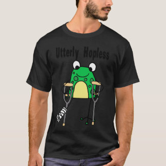 Grappige kikker op krukken volkomen hopeloze woord t-shirt