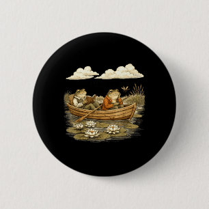 Grappige Kikker Pad Boek Liefhebbers Ronde Button 5,7 Cm