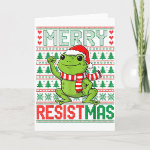 Grappige Kikker Retro Prettig Resistmas Politiek L Kaart
