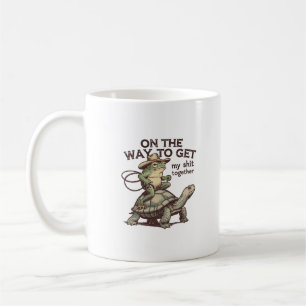 Grappige Kikker Schildpad Motivatie Vintage Kunst Koffiemok