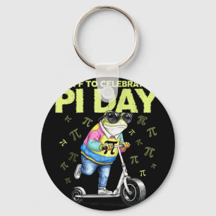 Grappige kikker scooter om dag te vieren mannen vr sleutelhanger