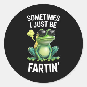 Grappige Kikker - Soms Laat Ik Eenvoudig Een Schee Ronde Sticker