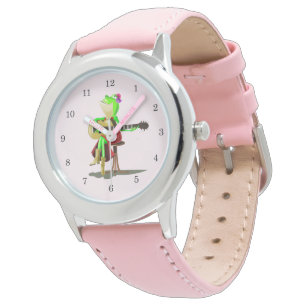 Grappige Kikker Spelen Gitaar Horloge Gift