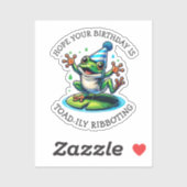 Grappige kikker thema verjaardag sticker (Vel)