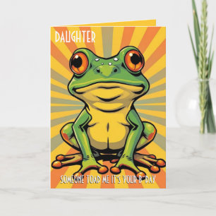 Grappige Kikker Toad Croak Dochter Gelukkige Verja Kaart
