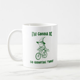 Grappige Kikker Tovenaar Die Op Een Fiets Rijdt Sa Koffiemok